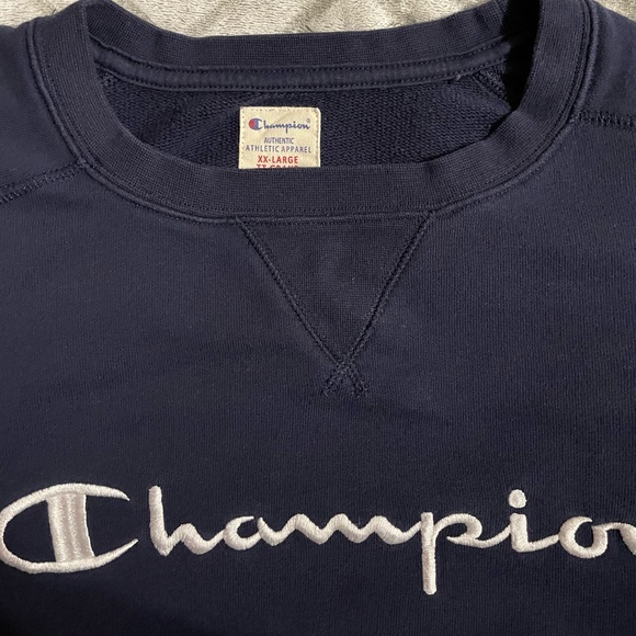 COPY - Mens navy champion crew neck sweater - Picture 3 of 3